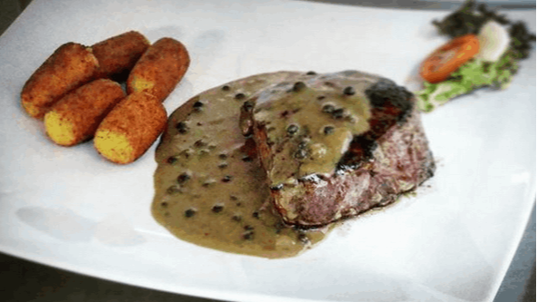 Rumpsteak mit Pfeffersauce